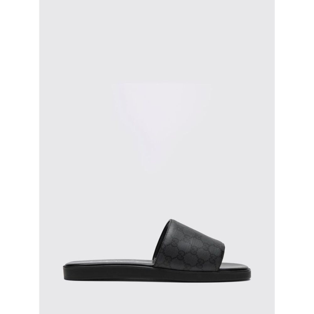 Gucci Men Gg Supreme Fabric Slides Gucci With Rubber Sole